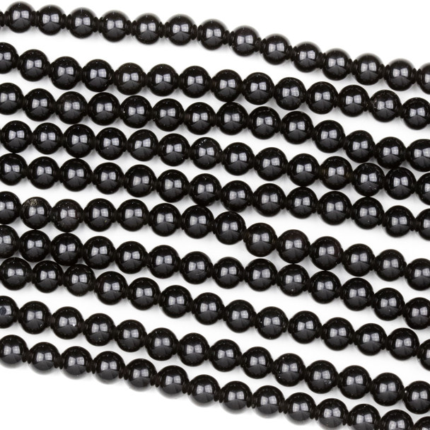 Black Obsidian 6mm Round Beads - 15 inch strand
