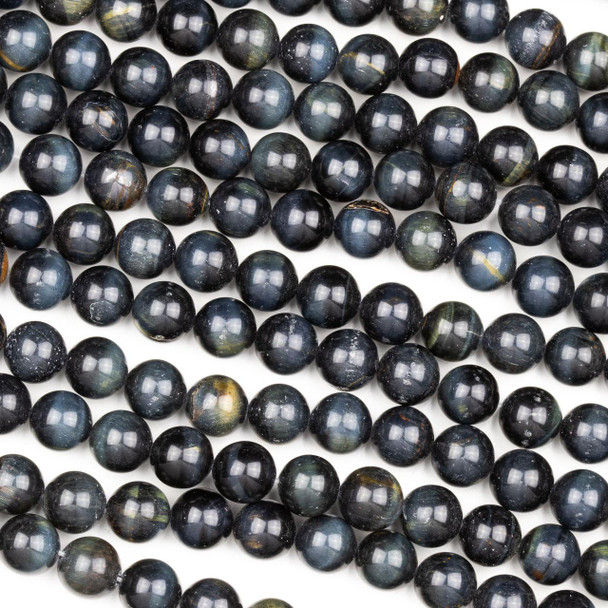 Cherry Tree Beads Blue Tigereye 8mm Round Beads - 15.5 inch strand 