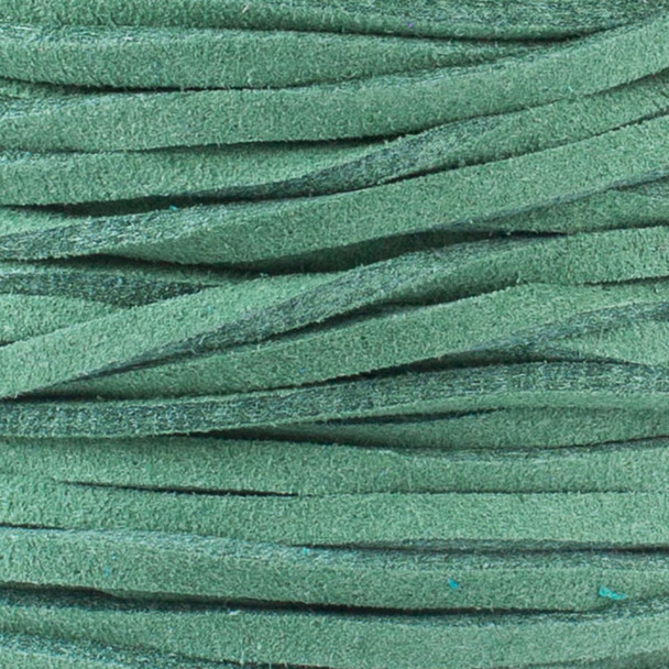 Pine Green Microsuede 1.5mm Thick, 2mm Wide Flat Cord - 3 yards