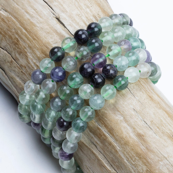 Green Fluorite 6mm Round Beads - 15.5 inch strand