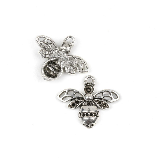 Cherry Tree Beads Silver Pewter 25x29mm Flying Bug Pendant with Open Setting - 10 per bag 