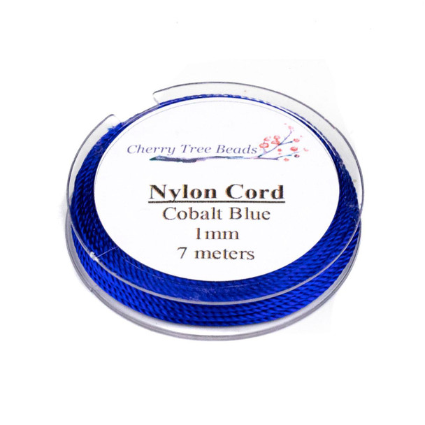 Cherry Tree Beads Nylon Cord - Cobalt Blue, 1mm, 7 meter spool 