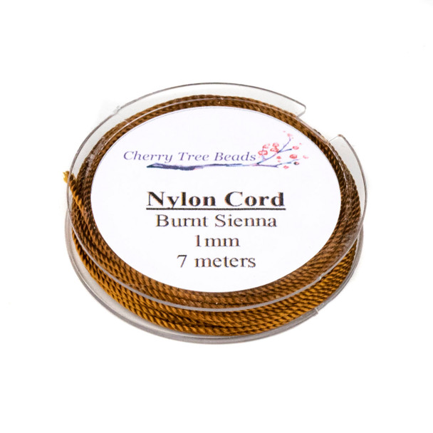 Nylon Cord - Burnt Sienna, 1mm, 7 meter spool