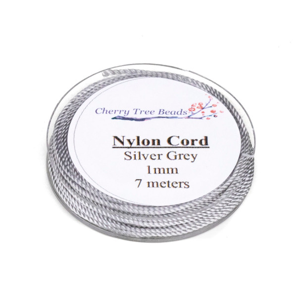 Nylon Cord - Silver Grey, 1mm, 7 meter spool