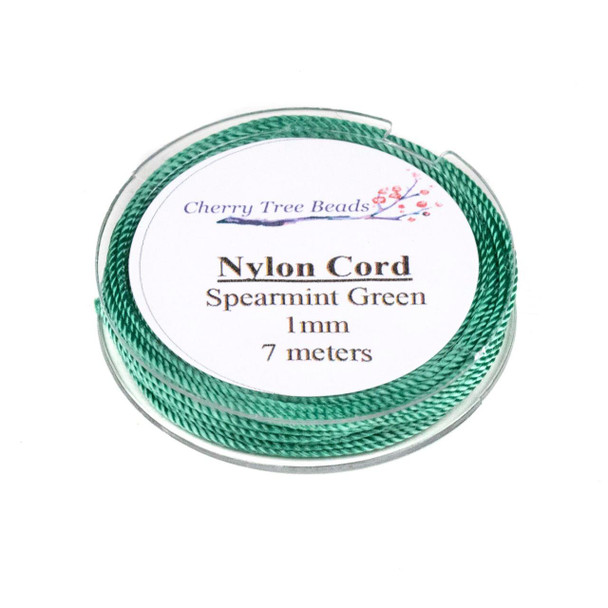 Cherry Tree Beads Nylon Cord - Spearmint Green, 1mm, 7 meter spool 