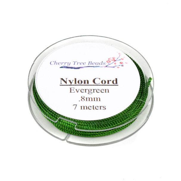 Nylon Cord - Evergreen , .8mm, 7 meter spool