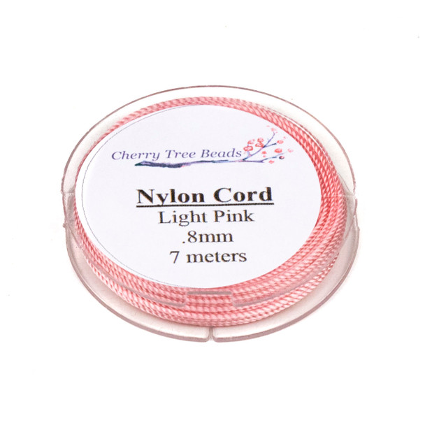 Nylon Cord - Light Pink, .8mm, 7 meter spool