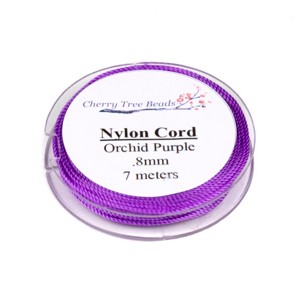 Nylon Cord - Orchid Purple, .8mm, 7 meter spool