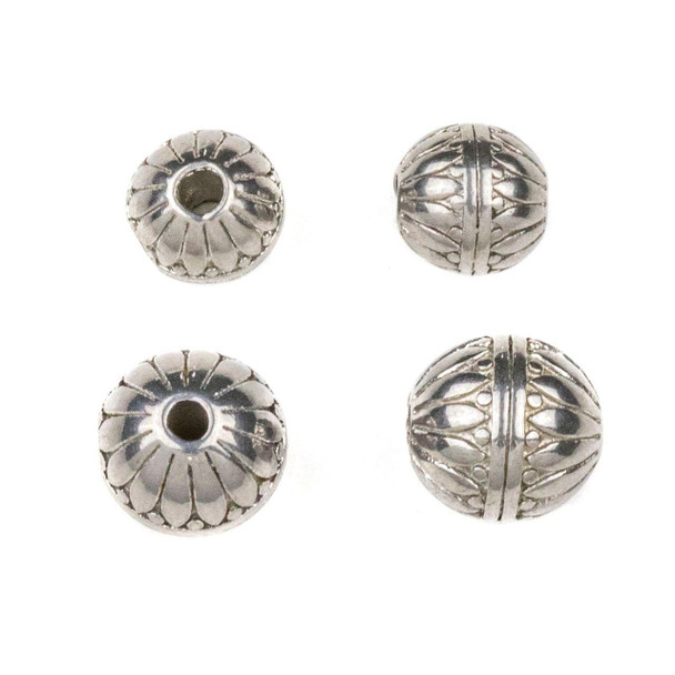 Cherry Tree Beads Stainless Steel Guru Bead with Petals and Stripes 