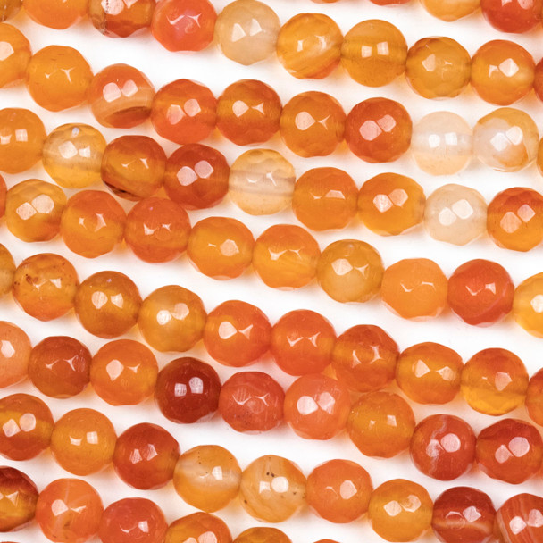 Multicolor Carnelian Faceted 6mm Round Beads - approx. 8 inch strand, Set B