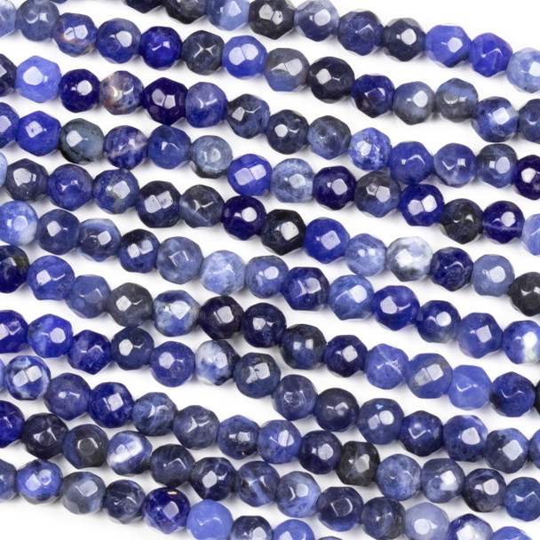 Sodalite Faceted 4mm Round Beads - approx. 8 inch strand, Set B