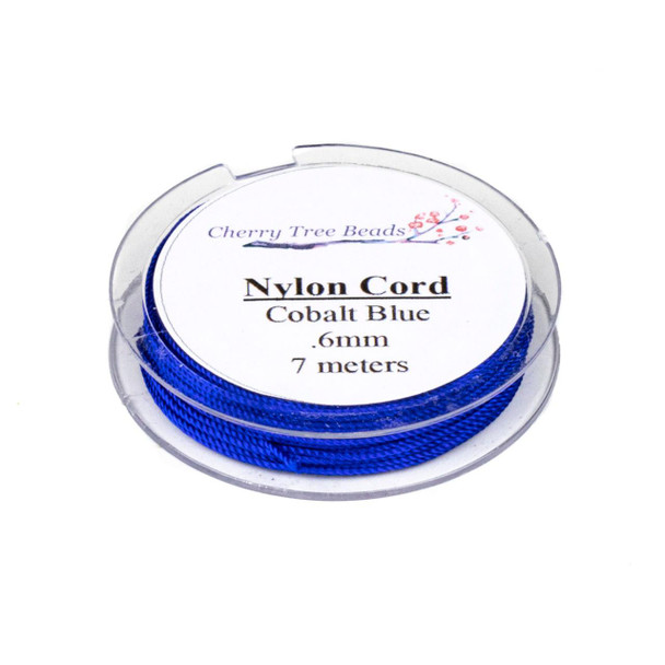Cherry Tree Beads Nylon Cord - Cobalt Blue, .6mm, 7 meter spool 