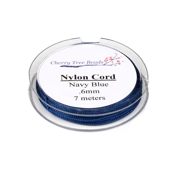 Cherry Tree Beads Nylon Cord - Navy Blue, .6mm, 7 meter spool 