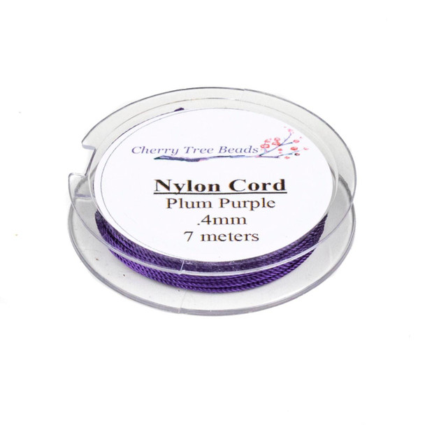 Cherry Tree Beads Nylon Cord - Plum Purple, .4mm, 7 meter spool 