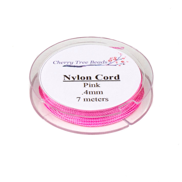 Nylon Cord - Pink, .4mm, 7 meter spool