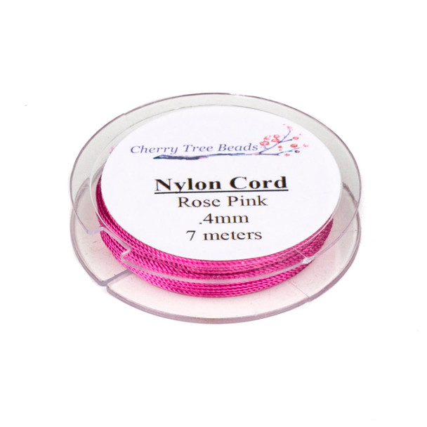 Nylon Cord - Rose Pink, .4mm, 7 meter spool