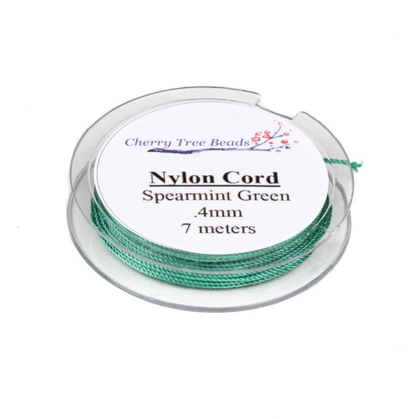 Cherry Tree Beads Nylon Cord - Spearmint Green, .4mm, 7 meter spool 