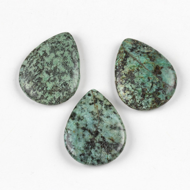African Turquoise 35x45mm Top Drilled Teardrop Pendant - 1 per bag