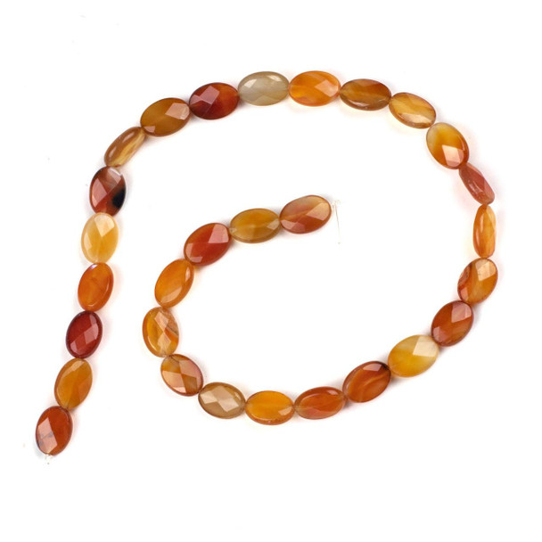  Carnelian 10x14mm Faceted Oval Beads - 16 inch strand 