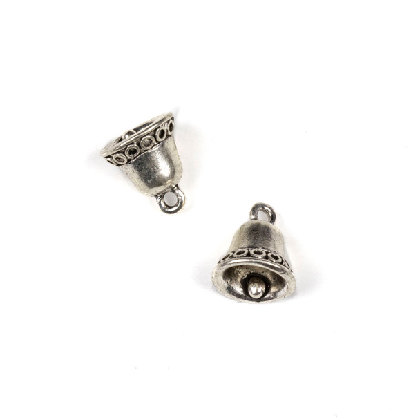 Silver Pewter 11x12mm Bell Charms - 10 per bag