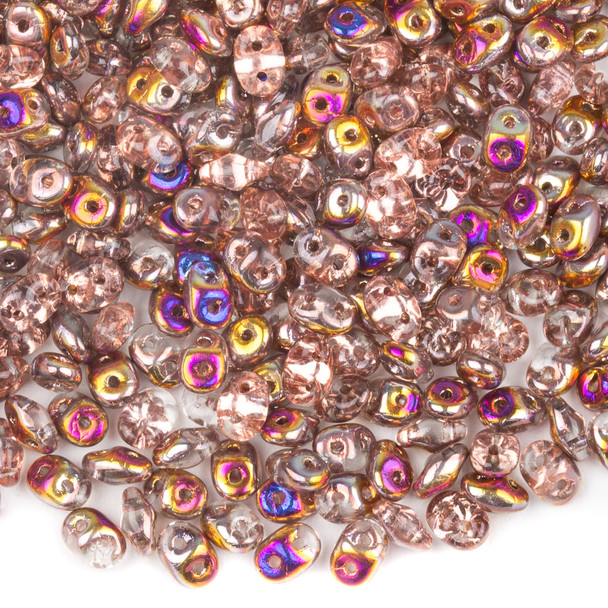 Matubo Czech Glass Superduo 2.5x5mm Seed Beads - Crystal Sliperit, #0500030-29500-TB, approx. 22 gram tube