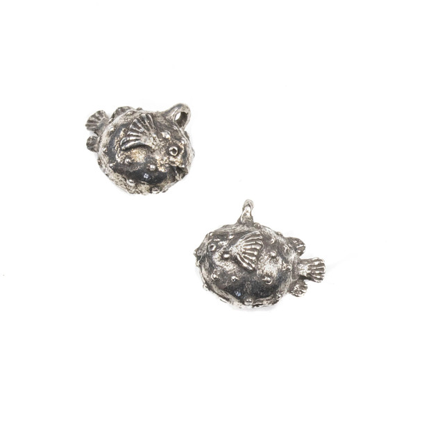 Green Girl Studios Pewter 12x14mm Baby Puffer Fish Dangle - 1 per bag