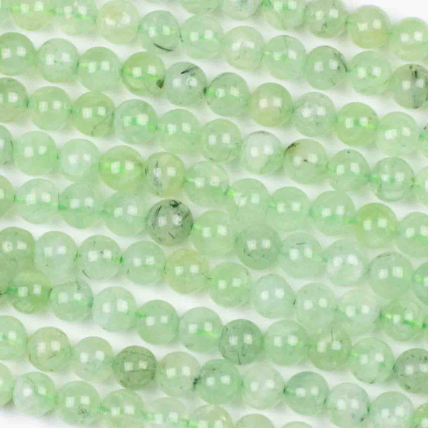 Prehnite 8mm Round Beads - 15 inch strand