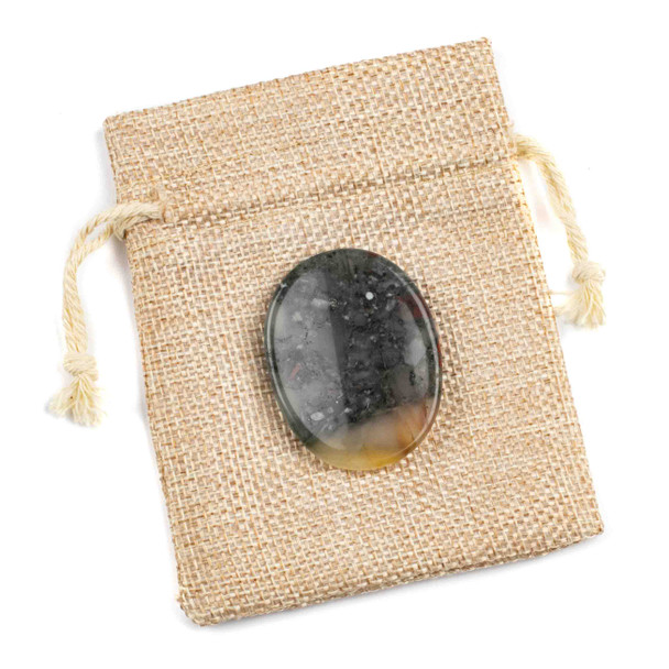 African Bloodstone Worry Stone - 1 per bag