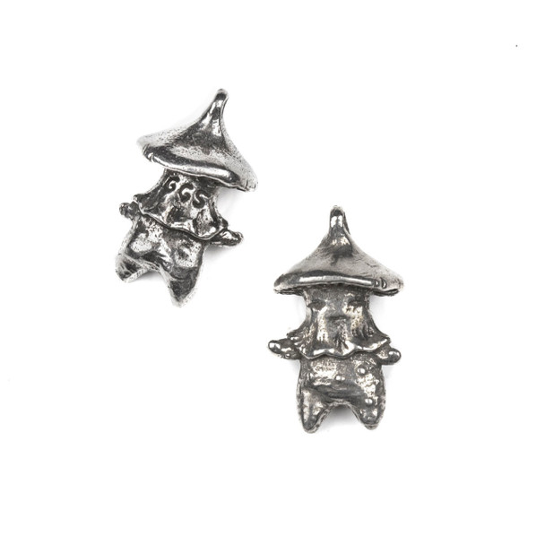 Green Girl Studios Pewter 14x24mm Mushroom Friend Charm - 1 per bag