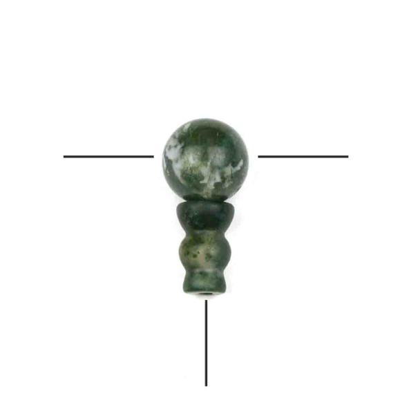 Cherry Tree Beads Matte Fancy Jasper 10mm Guru Bead with 7x10mm Tower - 1 set per bag 