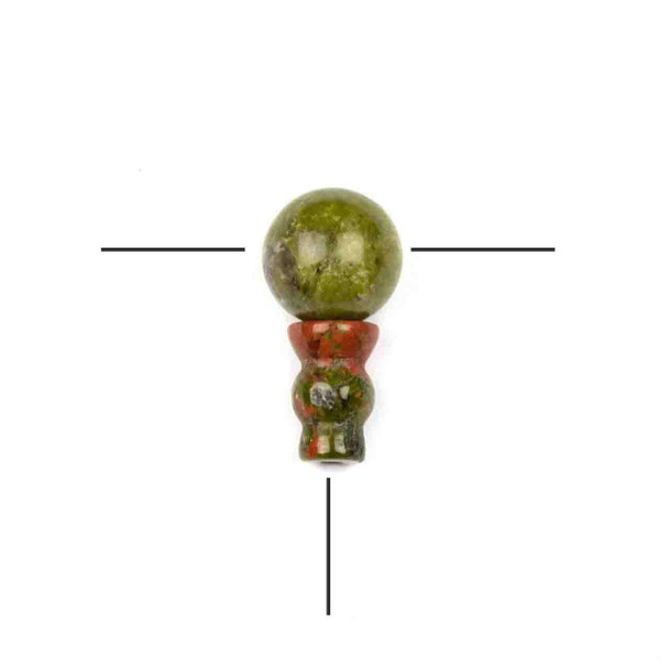 Cherry Tree Beads Unakite 10mm Guru Bead with 7x10mm Tower - 1 set per bag 