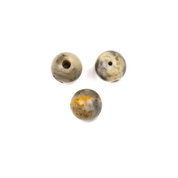 Crazy Lace Agate 10mm Guru/3 Hole Beads - 3 per bag
