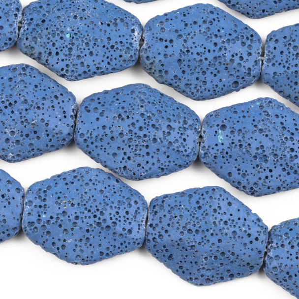 Lava 24x29mm Wedgewood Blue Hexagon Beads - 15 inch strand