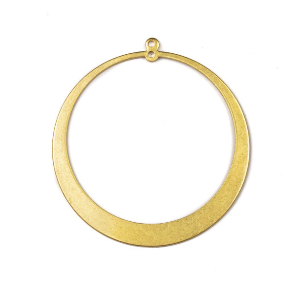 Brass 45x48mm Agogo jewelry-making component with two loops, available in raw or coated finish, 4 pieces per bag