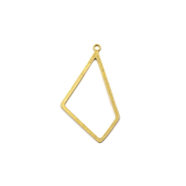 Cherry Tree Beads Coated Brass 21x36mm Irregular Diamond Component with Loop - 6 per bag - JG00130c 