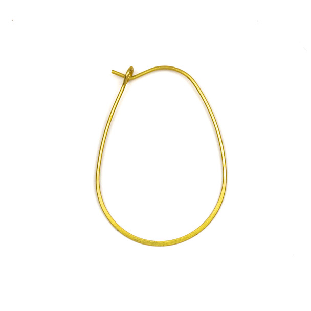 Coated Brass 29x40mm Egg Shaped Hoop Ear Wires - 4 pcs per bag - WR00073c