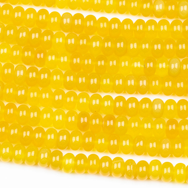 Yellow Agate 5x8mm Rondelle Beads - 16 inch strand