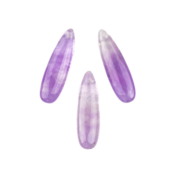 Amethyst 10x34mm Teardrop Pendant - 1 per bag