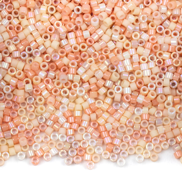 Miyuki 11/0 Coral Blush Mix Delica Seed Beads - #MIX9020, 7.2 gram tube