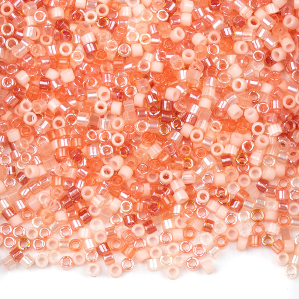 Miyuki 11/0 Fresh Salmon Mix Delica Seed Beads - #MIX9079, 7.2 gram tube