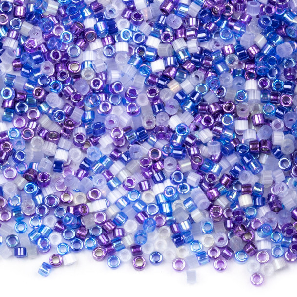 Miyuki 11/0 Blue Violets Mix Delica Seed Beads - #MIX9091, 7.2 gram tube