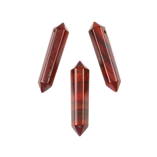 Rainbow Jasper 8x40mm Top Drilled Double Terminated Petite Hexagonal Point Pendant - 1 per bag