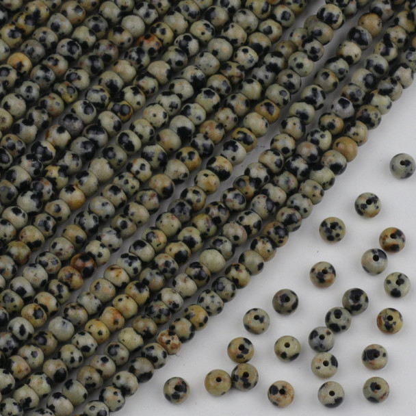 Dalmatian Jasper 4x6mm Rondelle Beads - approx. 8 inch strand, Set A