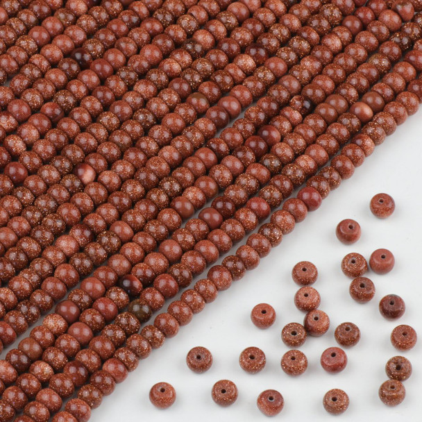 Cherry Tree Beads Goldstone 4x6mm Rondelle Beads - approx. 8 inch strand, Set A 