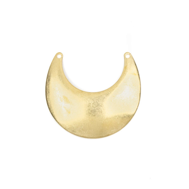 Raw Brass 23x25mm Concave Waxing Crescent Moon Link Components with 2 holes - 6 per bag - CG01642