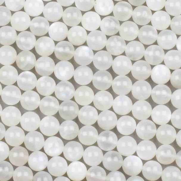 White Moonstone 8mm Round Beads - 15 inch strand