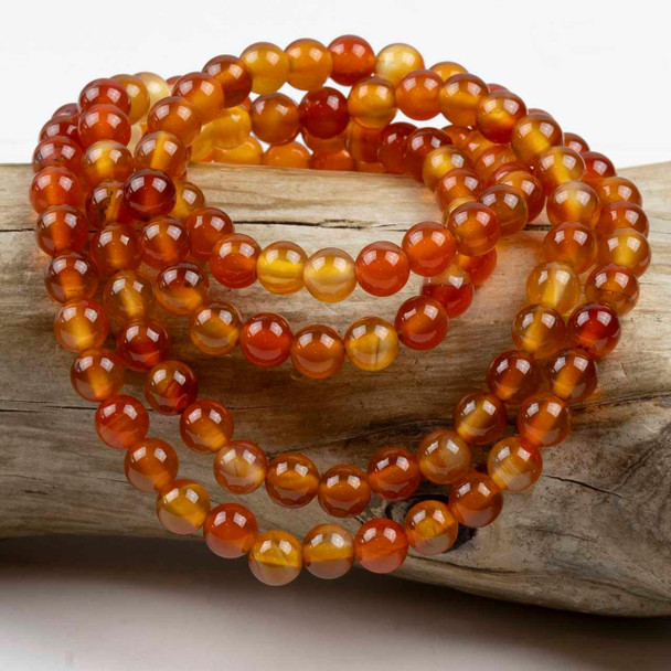Cherry Tree Beads Carnelian 6mm Mala Round Beads - 115 beads per strand 