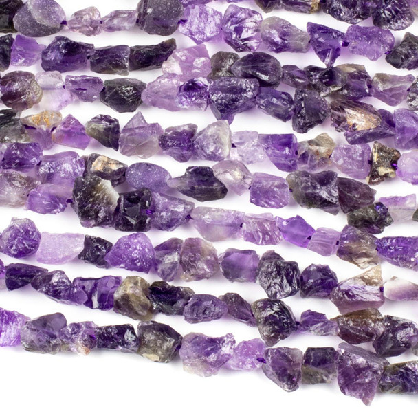 Cherry Tree Beads Dark Amethyst 8-12mm Natural Nugget Beads, Not Polished - 16 inch strand 