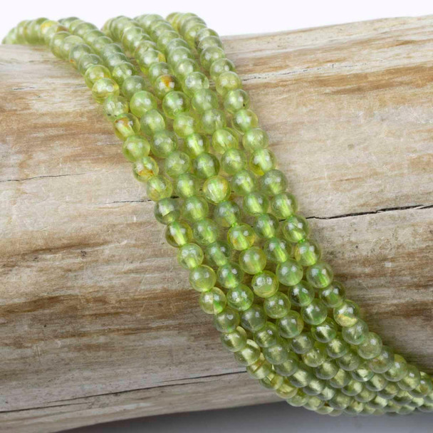 Cherry Tree Beads Peridot 3mm Round Beads - 15.5 inch strand 