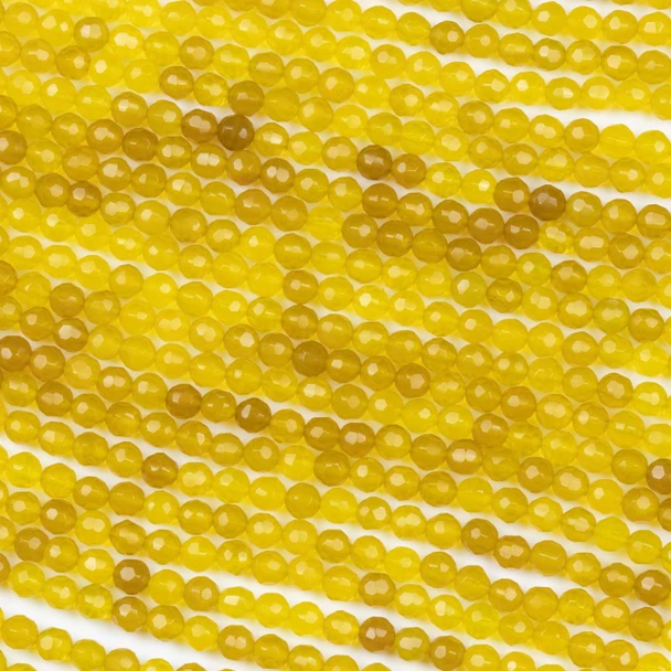Cherry Tree Beads Yellow Agate 4mm Faceted Round Beads - 15.5 inch strand 